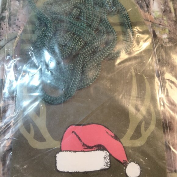 Camouflage Leaf Print Gift Bag Large Oversize Santa Hat Tag 36X62 Hunter - Picture 2 of 5